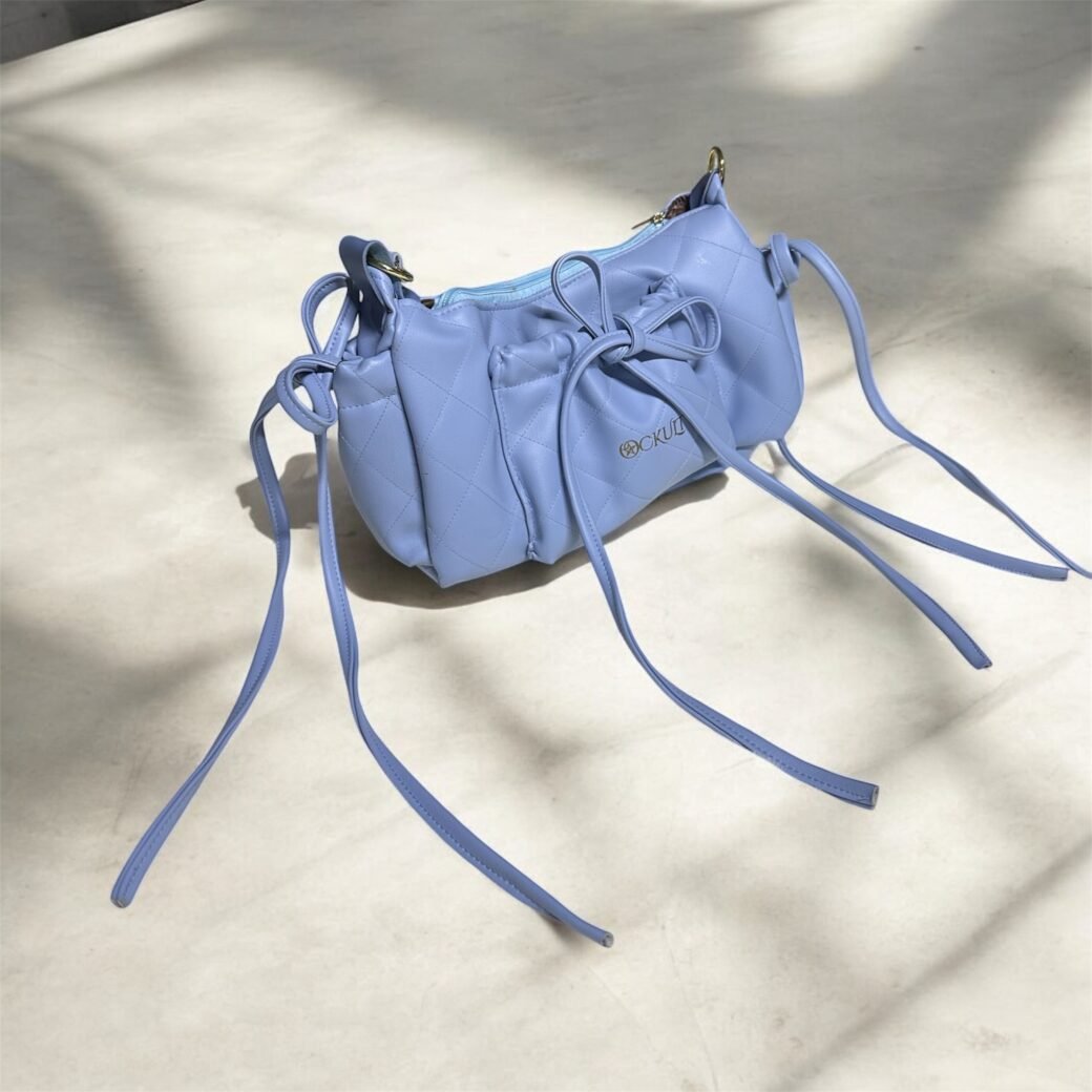 Blue Quilted Small Shoulder Bag - Image 2